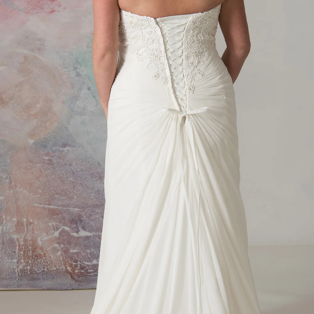 Простые белые/цвета слоновой кости шифоновые Свадебные платья Hochzeitskleid Vestidos de Novia аппликация облегающее размера плюс платье невесты по индивидуальному заказу