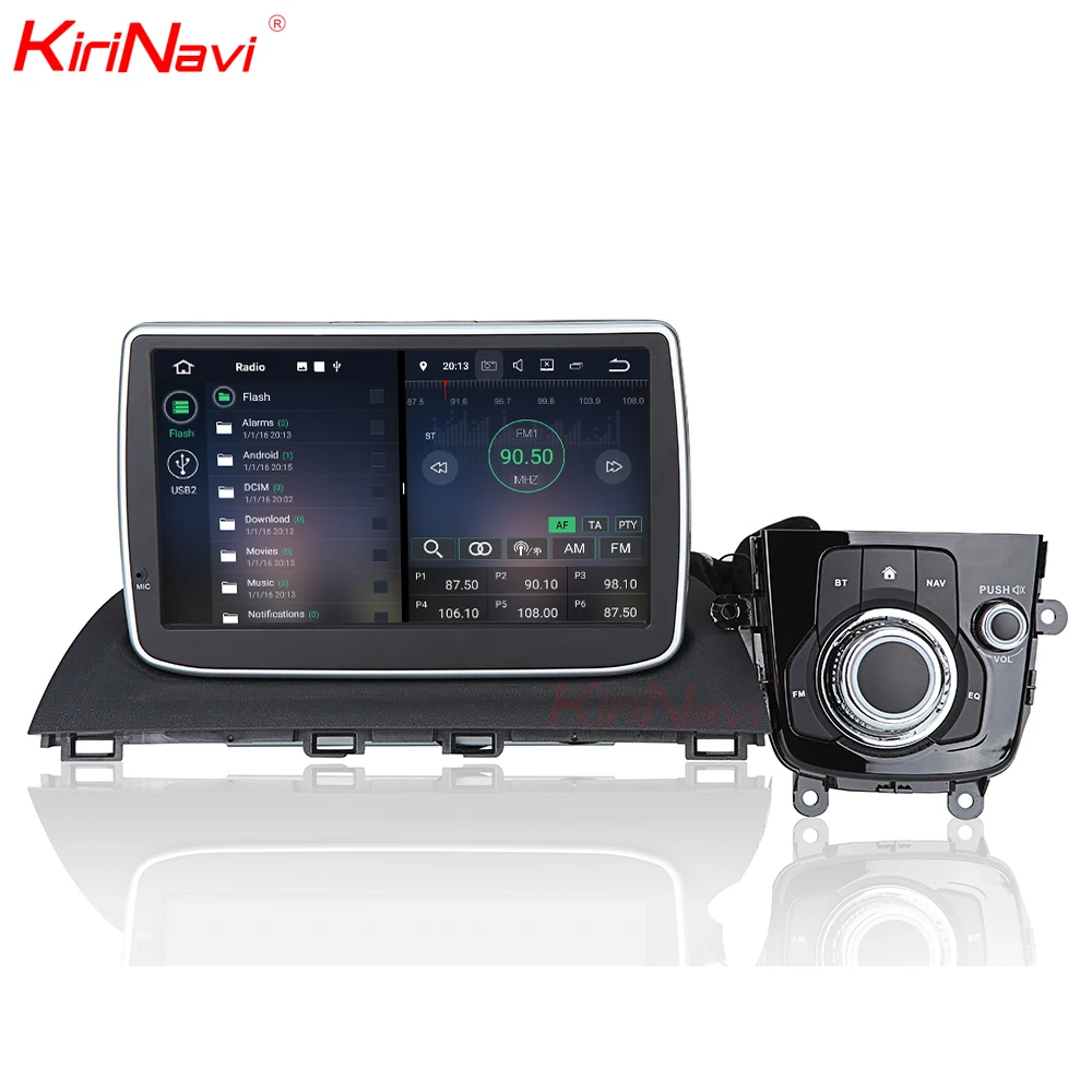 Perfect KiriNavi 9 inches quad core Andriod 7.1 touch screen car radio for Mazda 3 Axela 2013+ multimedia DVD player OBD2 WIFI 3G BT 2