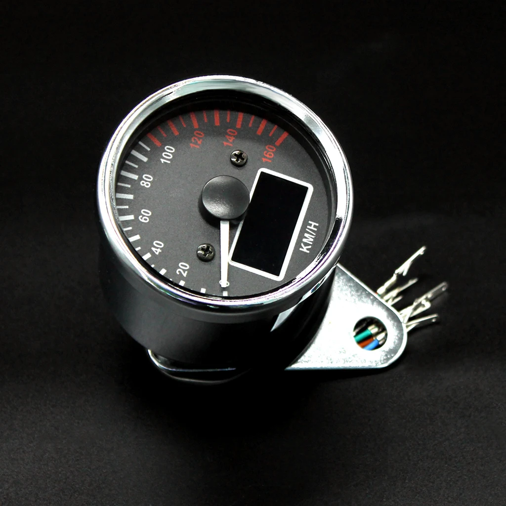 12V Motorbike Chrome LED Speedometer Tachometer Odometer Multifunction Gauge