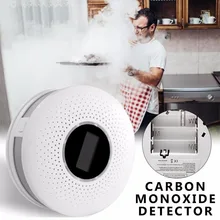 Детектор дыма и угарного газа батарейки для будильников, работающий от угарного газа, со звуПредупреждение лом и цифровым дисплеем