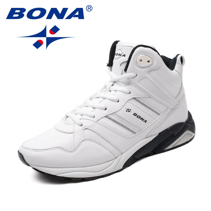 Goedkoop BONA Nieuwe Collectie Classics Stijl Mannen Loopschoenen Lace Up Mannen Sportschoenen Hoge Bovenste Mannen Jogging Sneakers Snelle Gratis verzending