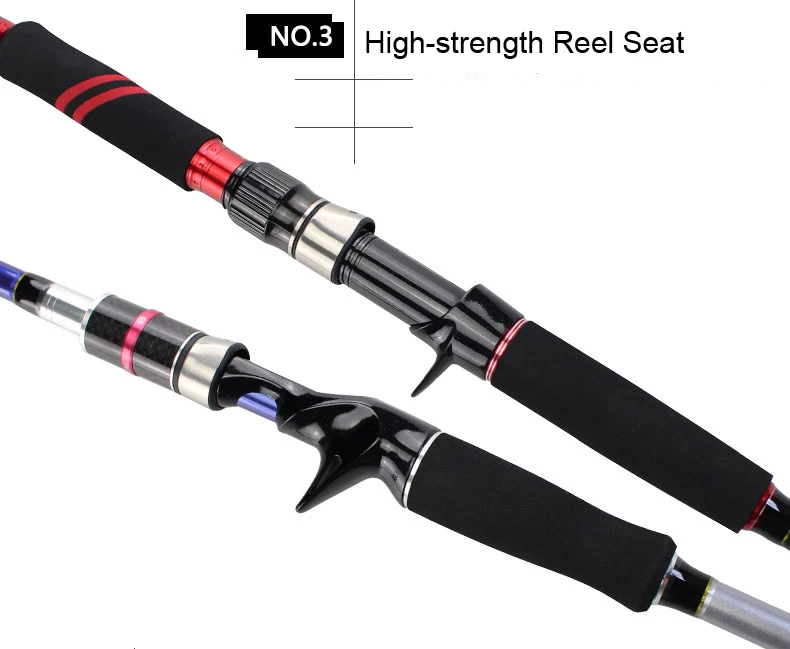RoseWood 2.1M 2.28M Carbon Bait Casting Rod 9-30g, 9-40g Lure Wieght Super Power Fishing Rod EVA Handle, Blue & Green  (5)