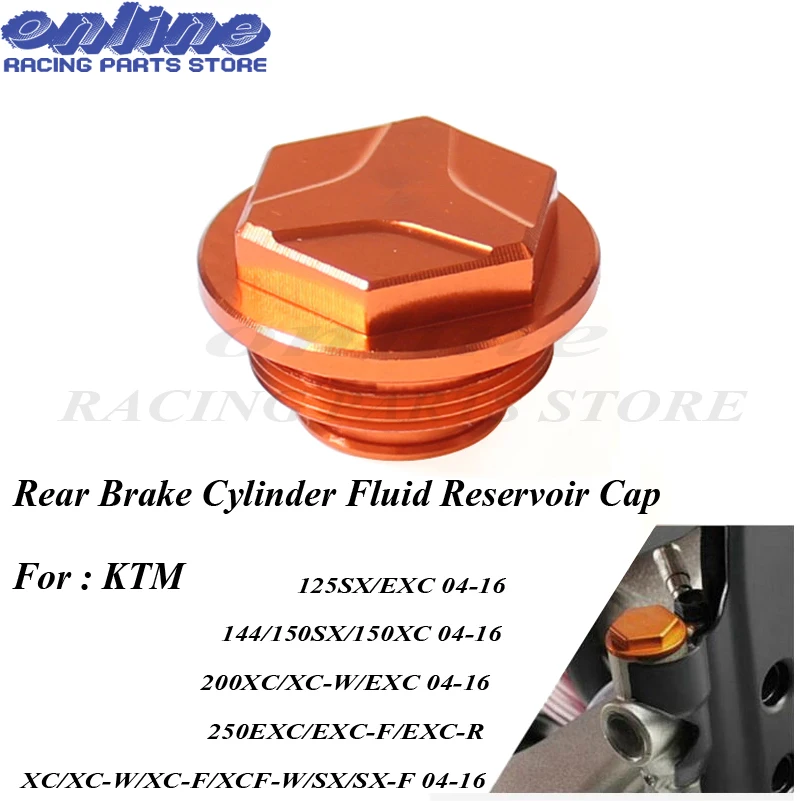Cnc Billet Posteriore Del Cilindro Del Freno Tappo Serbatoio Olio Per Sxf Sx Exc Excf 125 150 250 350 400 500 525 04-05 Motocross