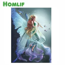 Полный квадратный/круглый дрель 5D DIY на заказ алмазная живопись "Бабочка Фея" 3D вышивка крестиком 5D домашний декор подарки