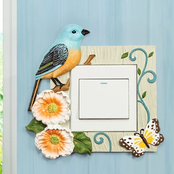 

New Switch Wall Protective Cover Living Room Bedroom Creative Decoration Wall European-style Modern Simple Socket Resin Stickers
