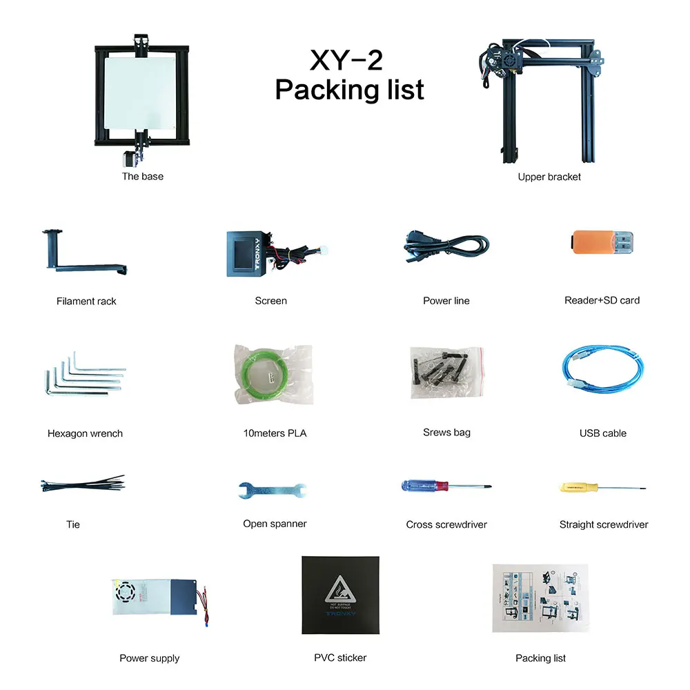 Новейший Tronxy XY-2, 3D-принтер, тепловая кровать, платформа 220*220 мм, 3d продолжительная печать, мощность FDM, 3D-печать, PLA нить