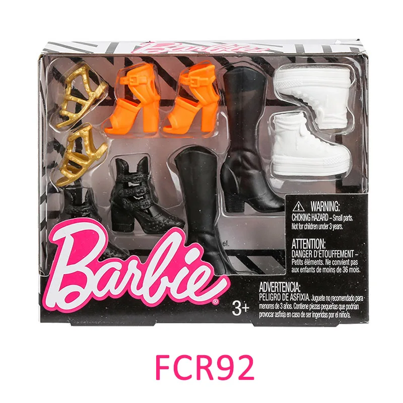 Оригинальные аксессуары для куклы Барби; комплект обуви; модные босоножки на высоком каблуке; шляпа Барби; школьная сумка; Туалетная игрушка для детей на день рождения - Цвет: FCR92