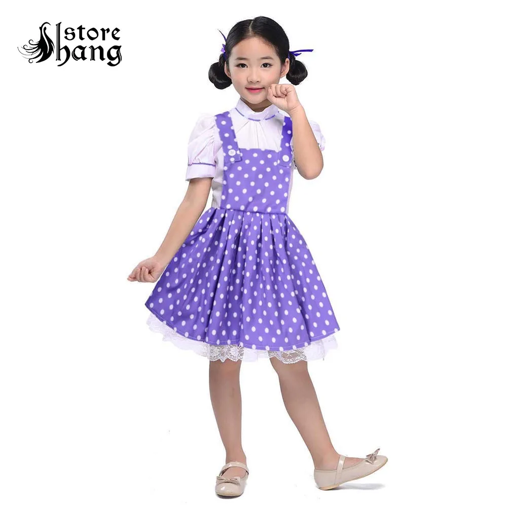purple overall dress