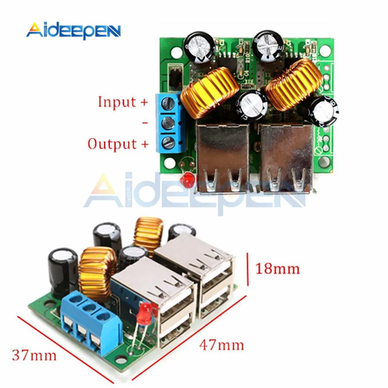 Dual 5V USB DC/DC Buck Converter 5-40V