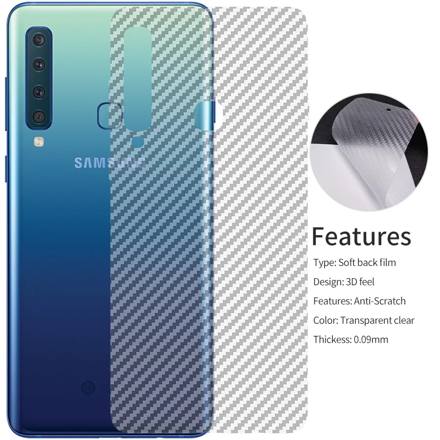 

KLOVRRD Soft Back Full Cover Screen Protector for Samsung Galaxy A9 A6 A8 Plus 2018 A3 A5 A7 2017 A8S Carbon Fiber Film Sticker