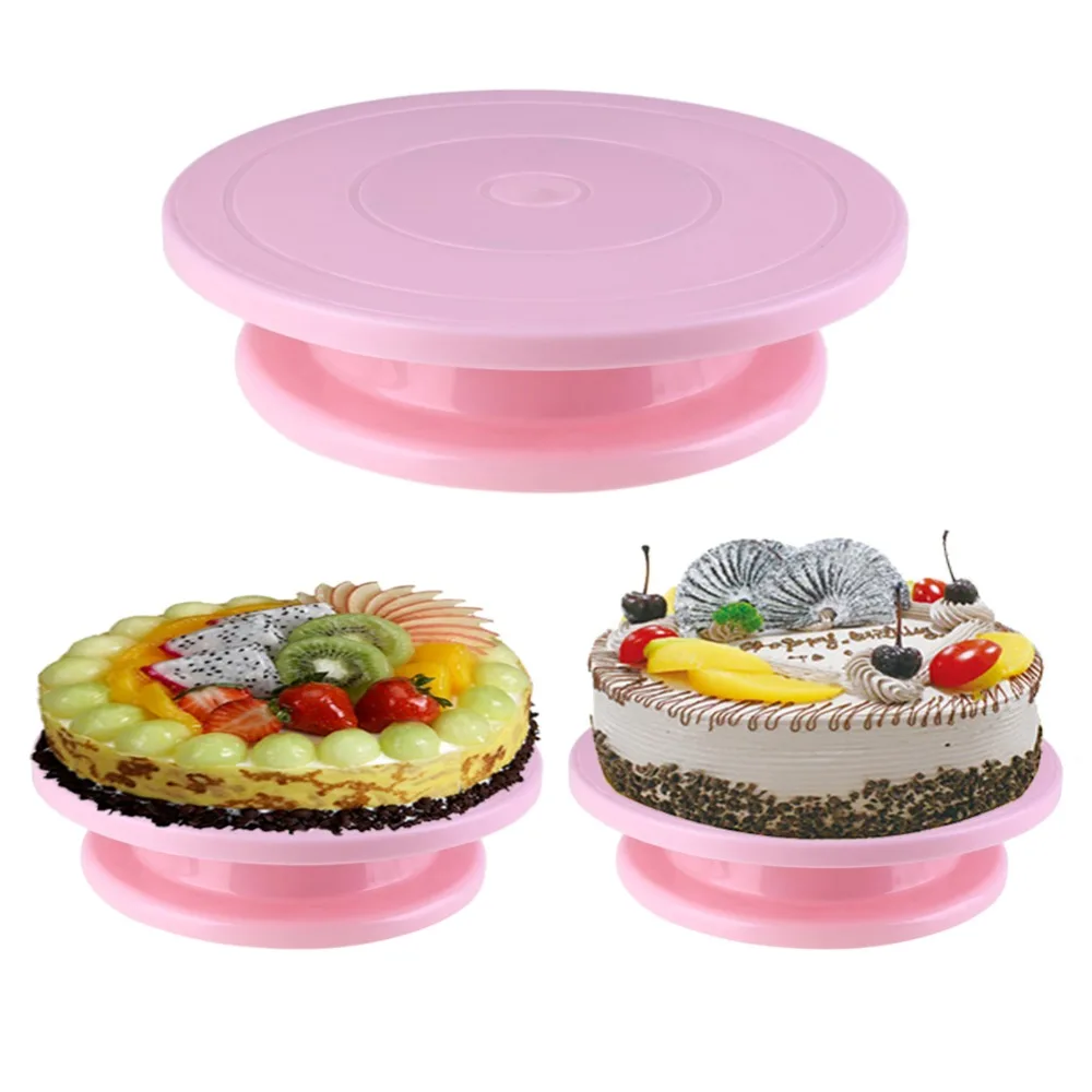 

28cm Plastic Cake Stand Rotating Anti-skid Cake Turntable Cake Decorating Tool Cake Rotary Table Round Kitchen Bakeware Tools