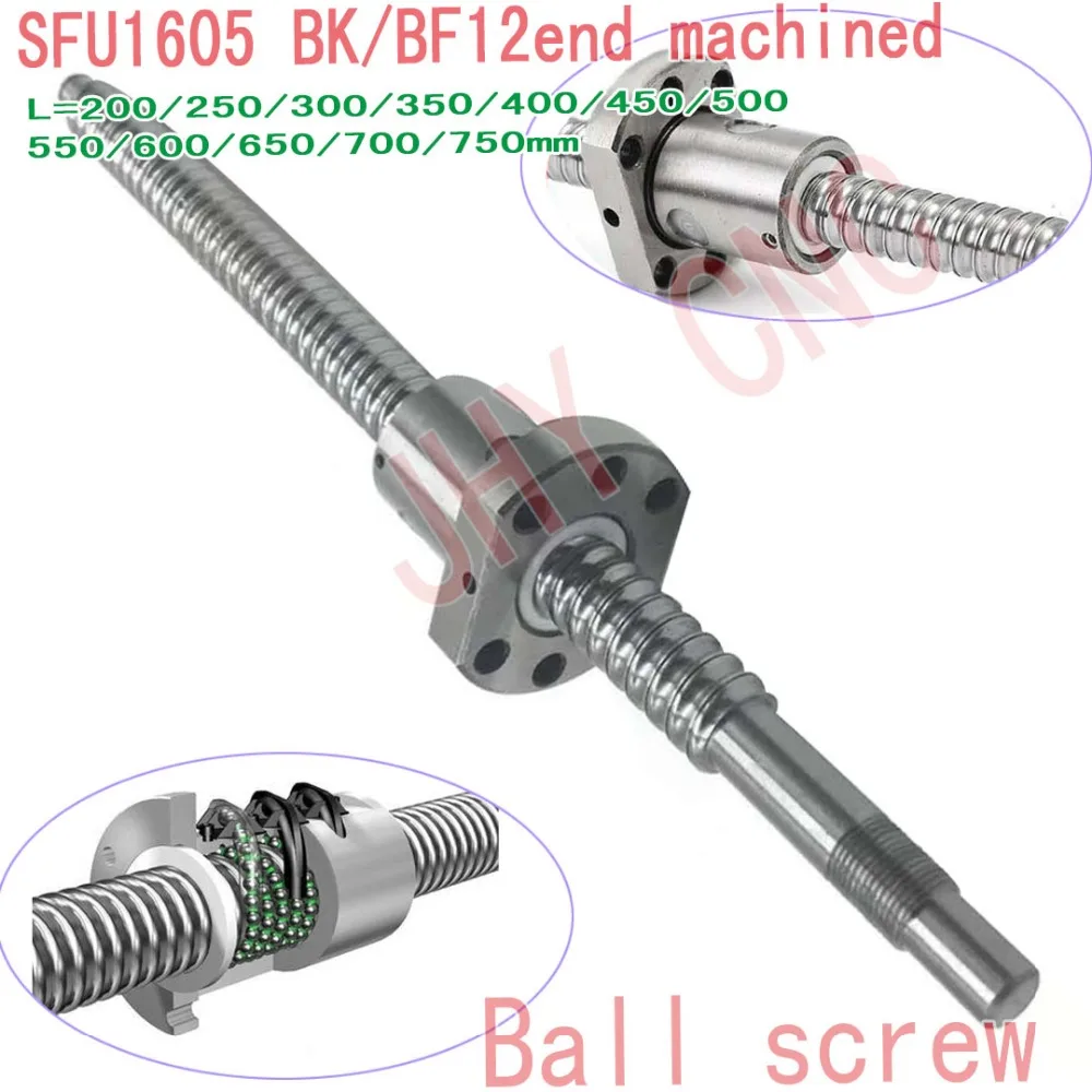 

BallScrew 1204 SFU1204 L=400mm Rolled Ball screw with single Ballnut for CNC parts BK/BF10 standard end machined