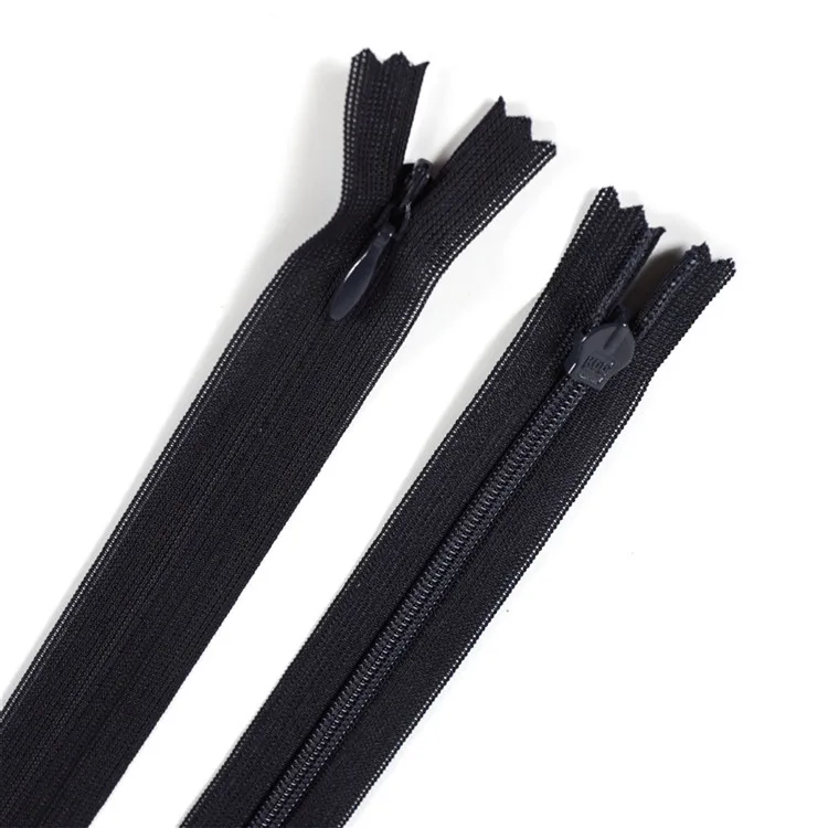 

Size 3# 10pcs/lot Multi length black white Invisible plastic Zippers for sewing DIY cremallera zip fermeture eclair for dresses