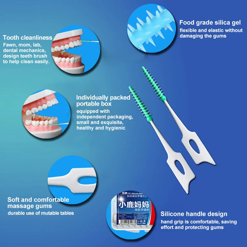 Межзубная щетка, зубная нить, зубочистка, мягкая силиконовая нить, палочка, гигиена полости рта, чистка зубов