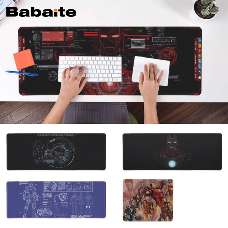 

Babaite In Stocked Iron Man Gamer Speed Mice Retail Small Rubber Mousepad Rubber PC Computer Gaming mousepad