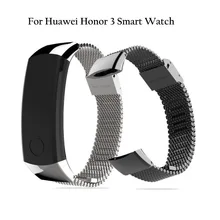 Миланского металлический ремешок для huawei честь группы 3 Нержавеющая сталь наручные часы Группа для честь группы 3 Браслет Смарт часы браслет