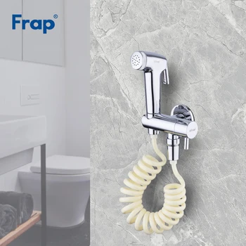 

Frap new 1 Set Solid Brass Single Cold Water Corner Valve Bidet faucet Function Cylindrical Hand Shower Tap Crane chrome Y50001