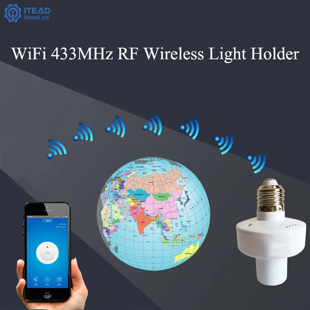 Интеллектуальный выключатель света Sonoff E27 Slampher Wi-Fi 433 МГц Беспроводной свет держатель приложение Smart модуль автоматического включения света Беспроводной умный дом