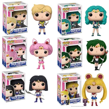 

POP Sailor Moon Luna Chibiusa Meiou Setsuna Kaiou Michiru Uranus Sailor Saturn Chibi Moon Model Figure Collection Model Toy gift