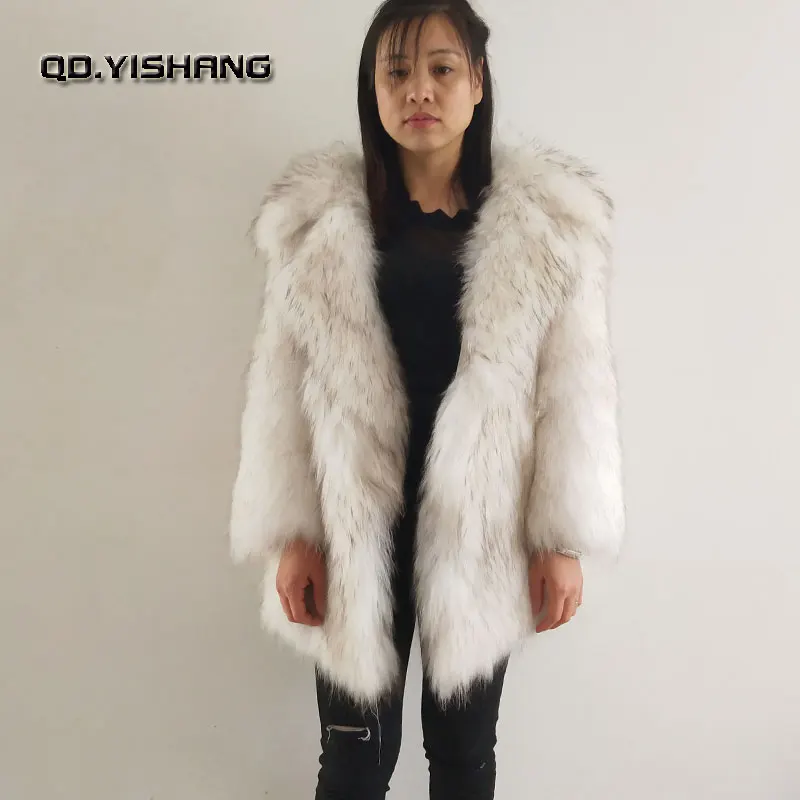 

Raccoon dog fur woven jacket female fashion slim real fur short coat Winter warm Free shipping QD.YISHANG 19 years new