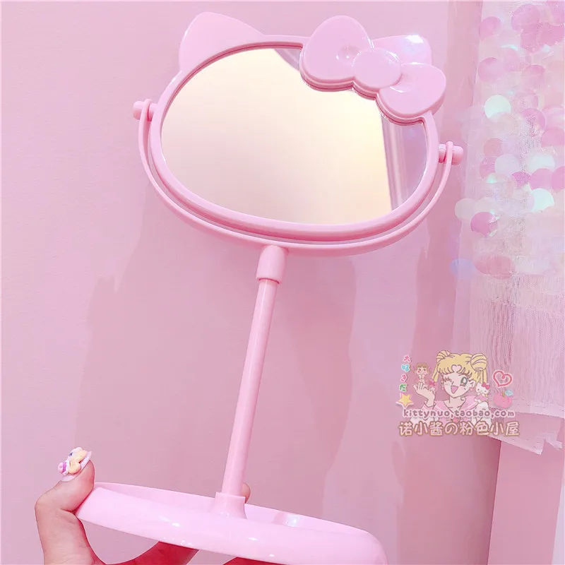  1pc Cute New pink cartoon Mirror Cartoon Make Up Desk Mirror for girls
