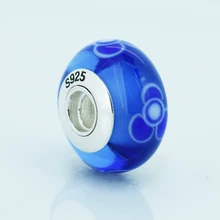 Подходит для Pandora шармы браслеты муранские стеклянные бусины 925 стерлингового серебра ювелирные изделия