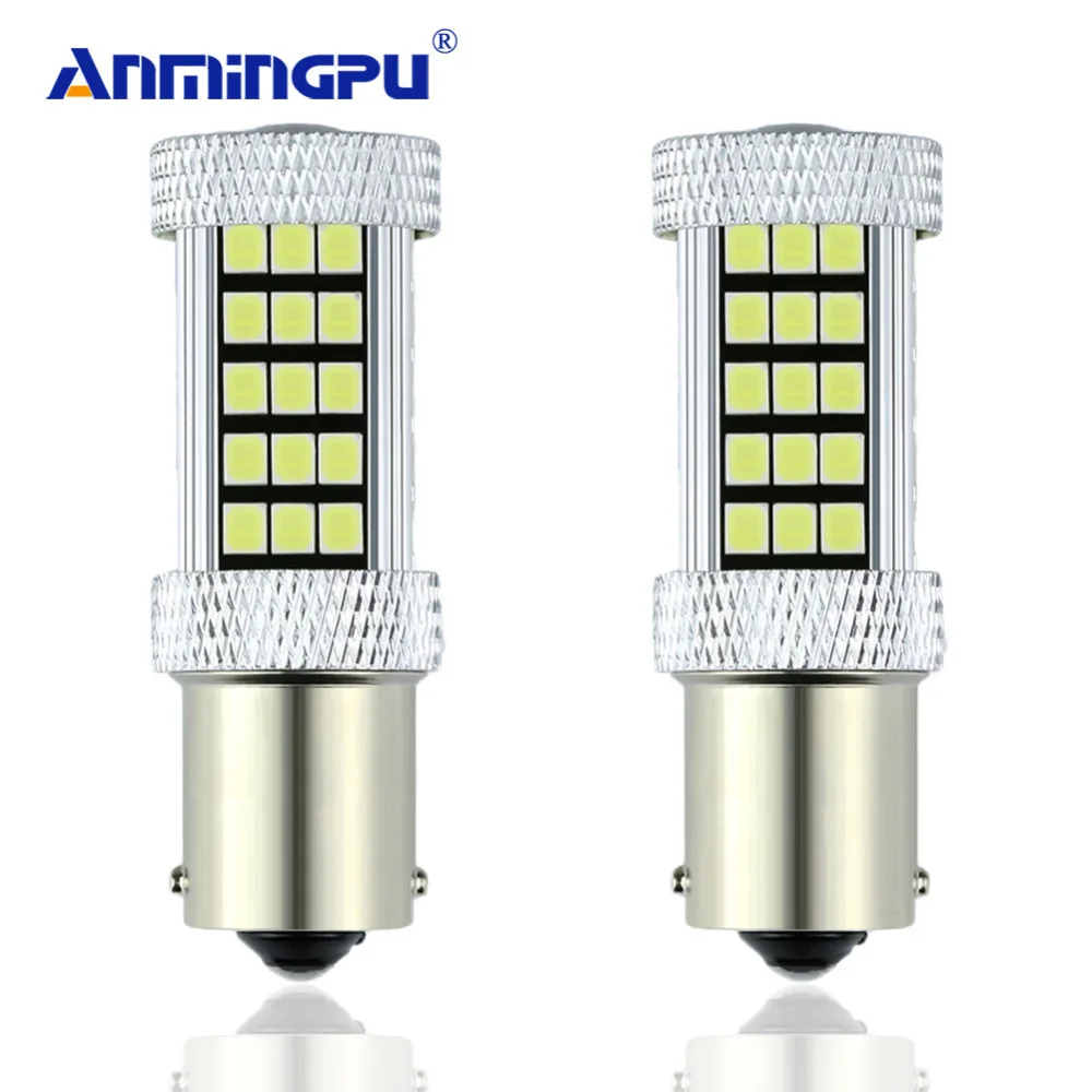 ANMINGPU 2x1156 BA15S 63SMD P21W светодиодные лампы R5W автомобильные фары указателей поворота