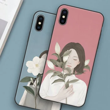 

2pcs For iphone XS Max case cover Literary style soft phone cases For iphoneXS Max case For iphone XSMax shell coque fundas