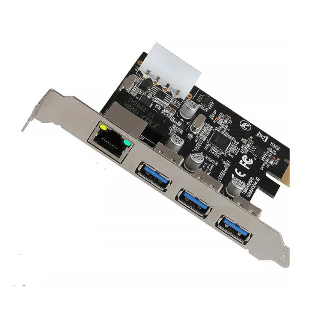 10/100/1000 Мбит/с PCIE 3 Порты USB 3,0 концентратор gigabit Ethernet RJ45 LAN сетевая плата PCI Express адаптер riser card для настольных ПК