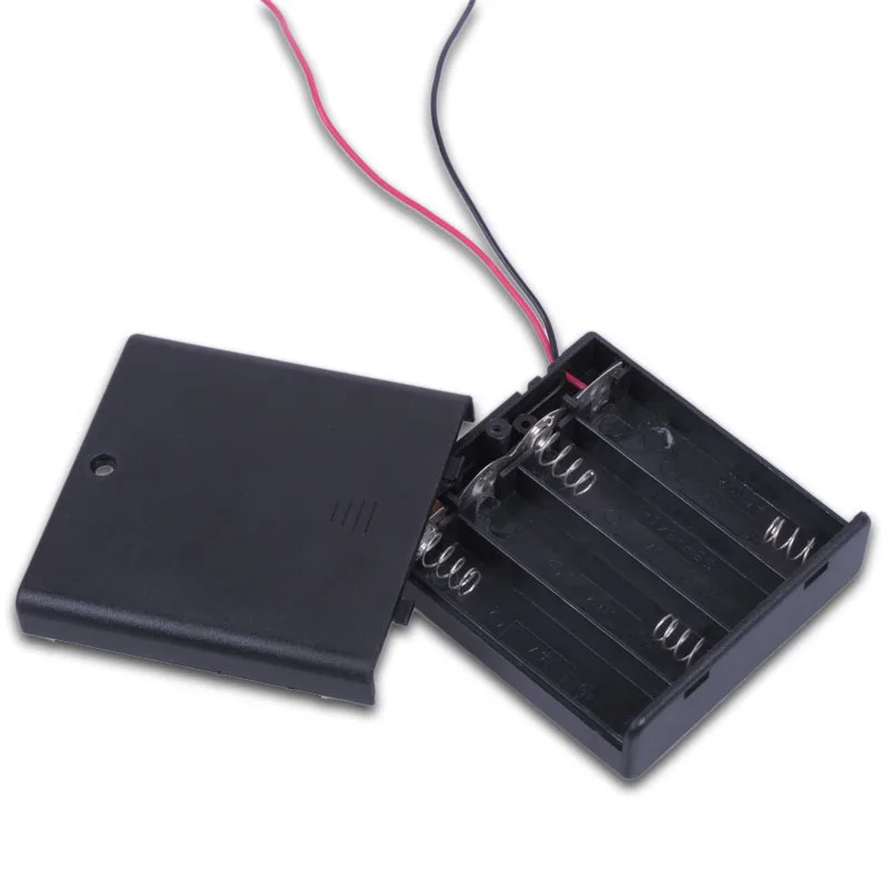 

AA battery case AA * 4 with red and black line with a cover switch 4 series series 1.5V battery holder