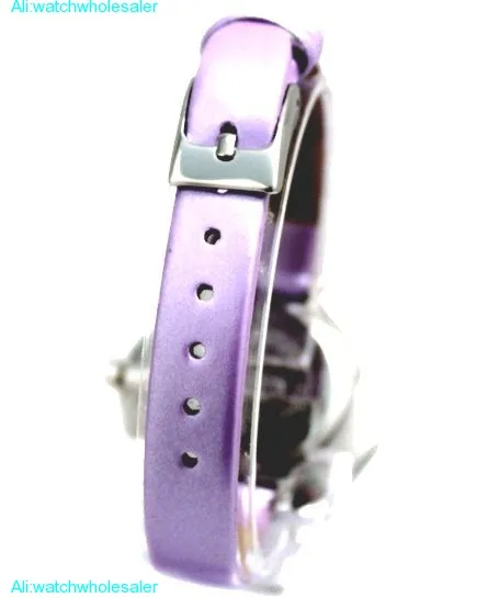Purple Band Round PNP Shiny Silver Watchcase Ladies Women Fashion Watch FW541G