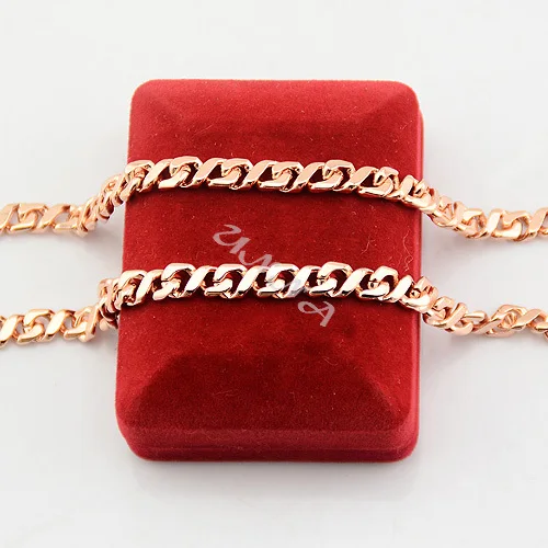 Ювелирный Комплект из браслета и ожерелья под розовое золото 5 мм 7 мм|jewelry link|jewelry