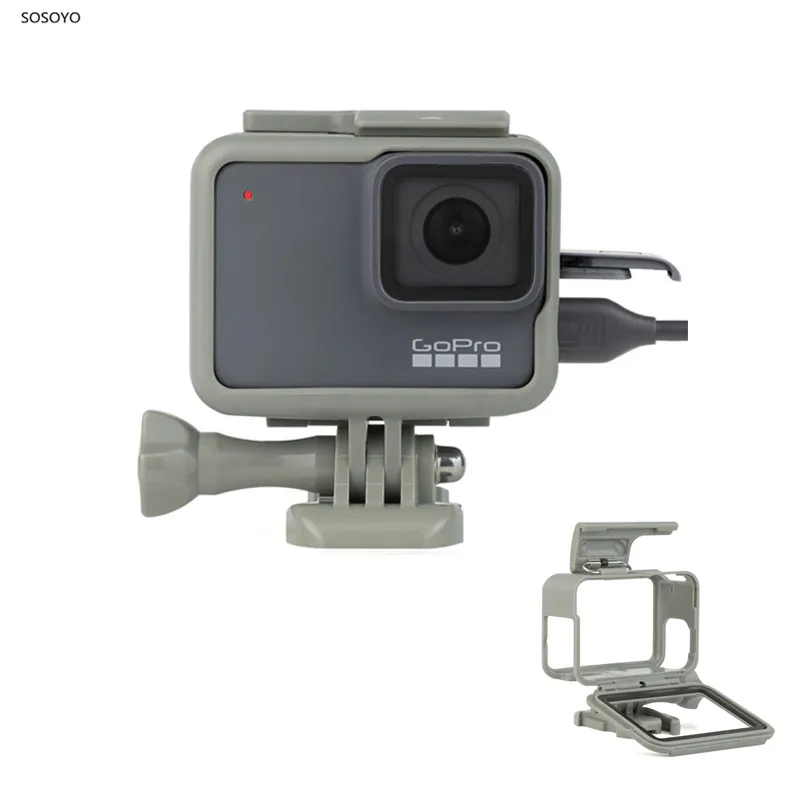 

Protective Frame Housing Case Standard Border with Lens cover For Gopro Hero 5 6 7 White/silver Hero 2018 Camera Accessories