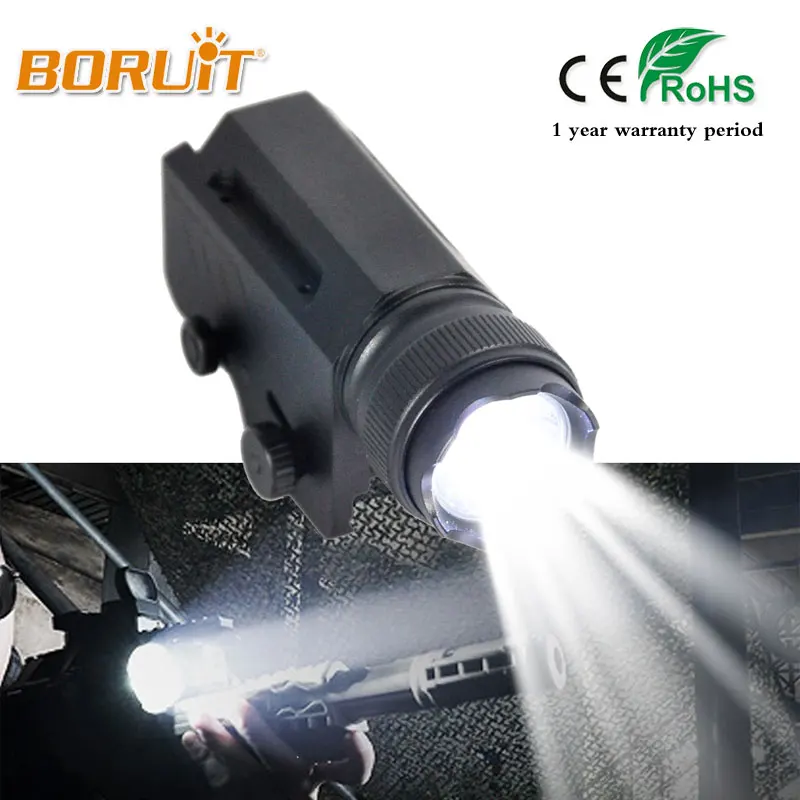 

BORUIT 2000LM XML L2 LED Gun Flash Light Tactical Torch Flashlight with Release 20mm Mount for Pistol Airsoft 1 Mode White Light