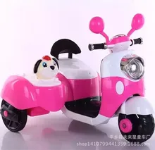 The new 2016 children electric motor tricycle baby car battery double seat stroller genuine