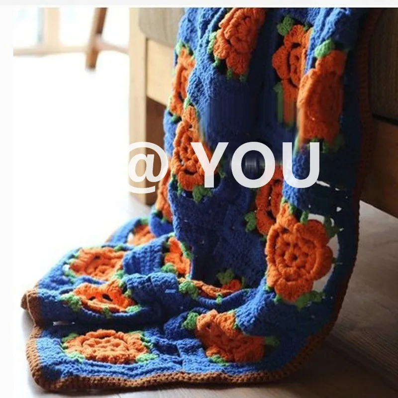 

Limited Custom-made Flower Blanket DIY Craft Knitting Cotton Thread Handmade Blanket . . Shawl Scarf