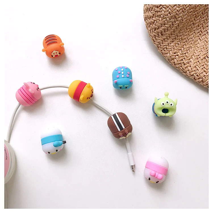 

Cartoon Bite USB Cable Protector Data Line Protection Doll Animal Bite Accessory cable organizer for iPhone 7 6 8 Plus X