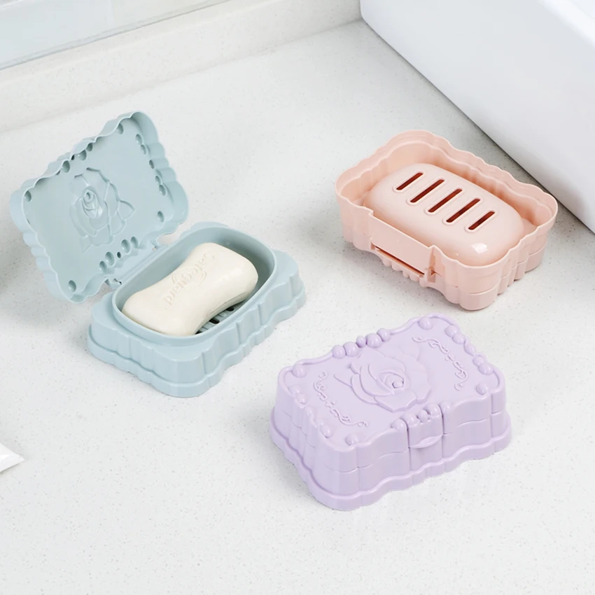 

1PC Soap Dish Portable Travel Holder Waterproof Dish with Lid Soap Dishes Box Case Containers Shower Household Bathroom Gadget