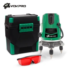 Лазерный уровень с 5 линиями и 6 точками, 360 Поворотная Красная Зеленая линия, автоматическая самонивелирующаяся наружная, может использоваться приемник, наклонная автоматическая линия
