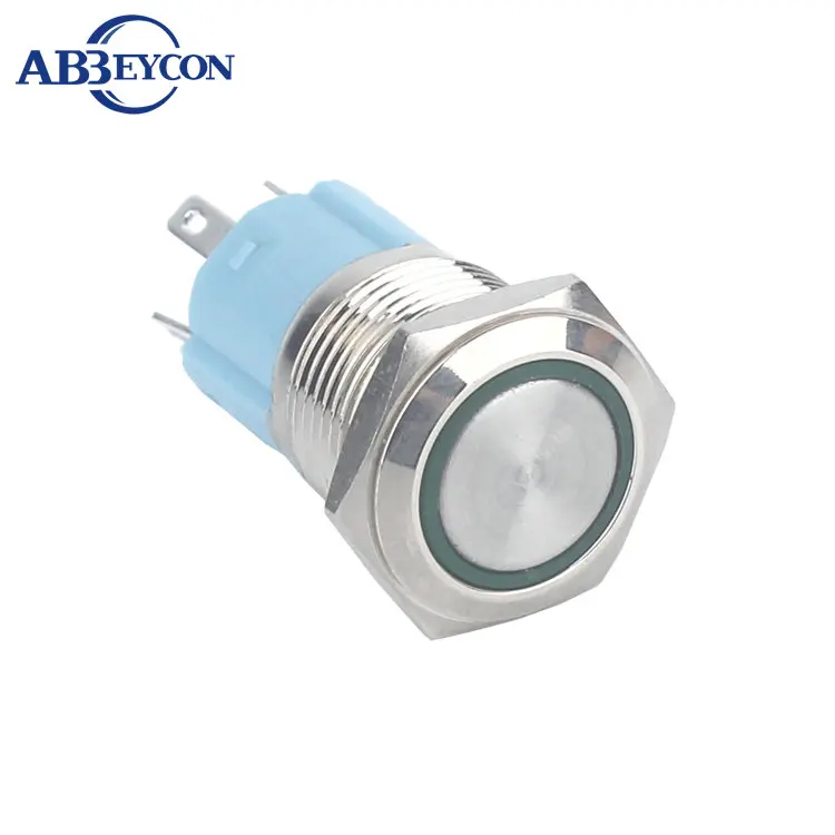 

16309Z Wholesale flat round 16mm 1NO1NC latching large led pushbutton switch