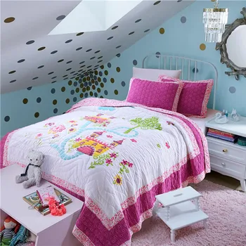 

New American Handmade Quilt Two Sets Three Sets Printing Bed Cover Set Air Conditioning Quilt The Princess Castle Bedding Set