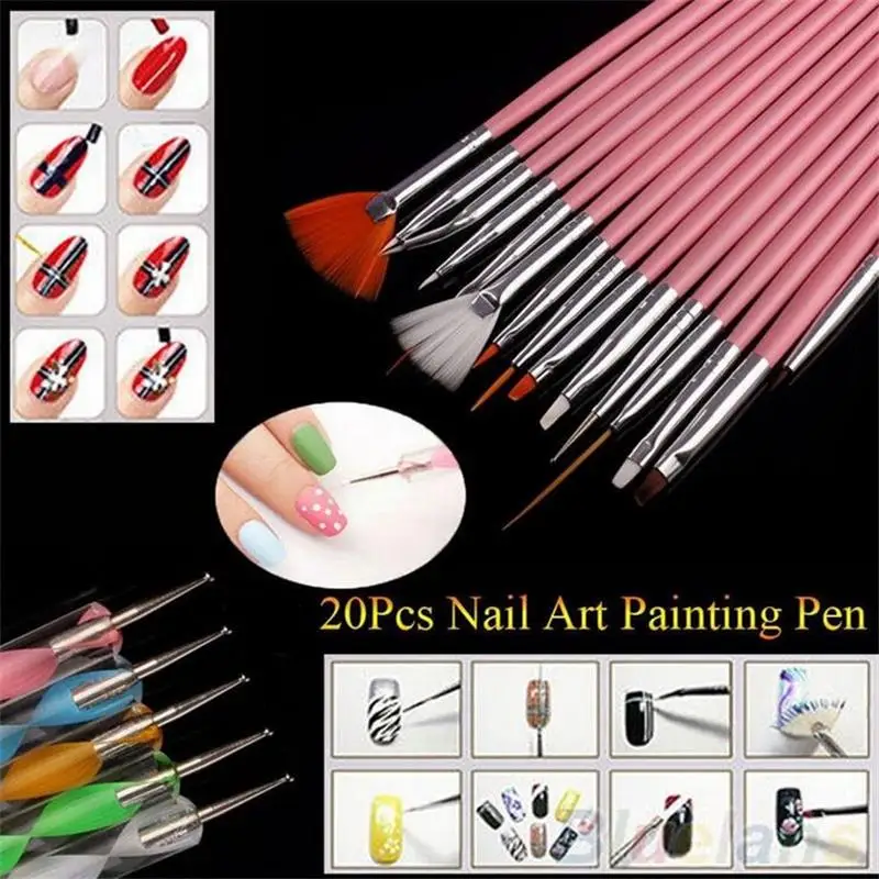 MATAVENI 20 шт./компл. для маникюра ногтей Дизайн Комплект рисунки Дотсом Рисование, полировка инструменты в виде кисточек-ручек