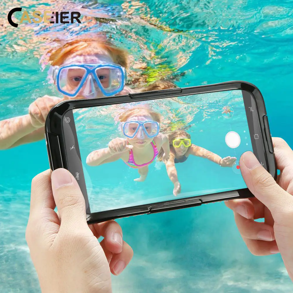

CASEIER Waterproof Phone Case For Samsung S10 Plus S10E Vacation Waterproof Case Bag For Samsung Note 8 9 Funda Cover Cases