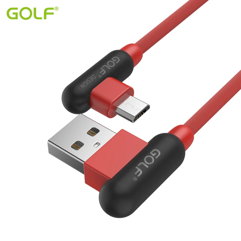 GOLF 90 градусов правый угол 2.4A Быстрая зарядка USB кабель для синхронизации данных