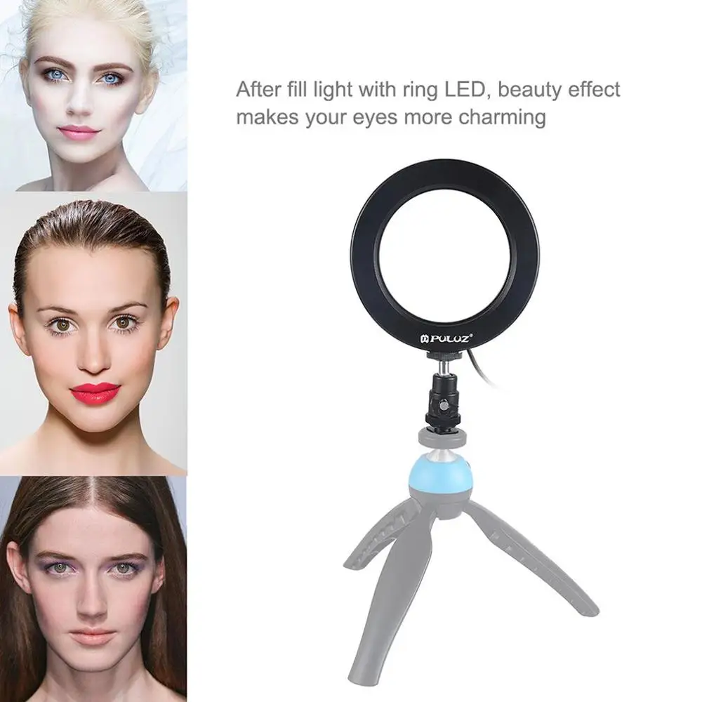 

4.6 Inch LED Selfie Ring Light Studio Photography Photo Fill Ring Light with Tripod Ball Head for iphone Smartphone Makeup