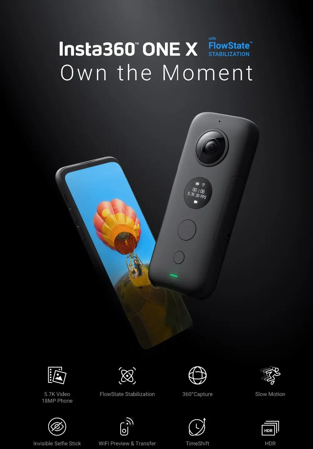 Insta360 ONE X Action Camera VR 360 Panoramic Camera For iPhone and Android 21 1