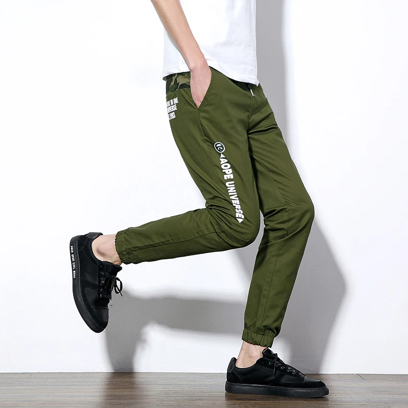 Joggers Pantalon Cheville Printemps Green Slim Japon Pantalones Style Fit Mode Noir Impression De Belle army Mens Hommes Longueur Joggeurs D'été Hombre Casual n0YB0q
