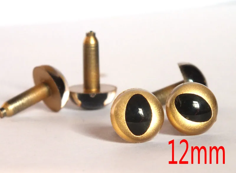 

30pairs/lot gold color plastic safety eyes animal eyes--12mm