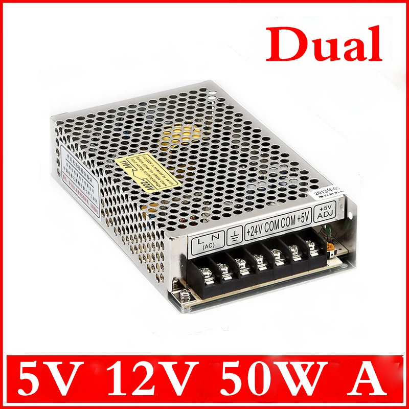 

50W Dual output 5V 12V Switching power supply AC to DC SMPS
