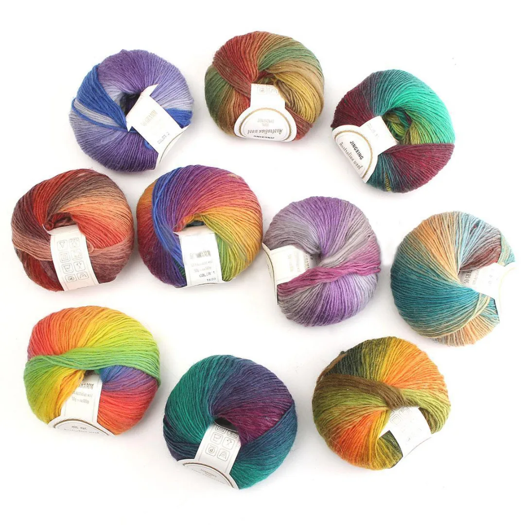 1 Ball 50g Hand Knitting Wool Yarn Colorful Soft Baby Children Cashmere Wool Crochet Yarn For Knitting Accessories